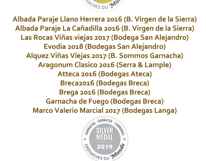 LOS VINOS DE D.O. CALATAYUD VUELVEN A BRILLAR EN EL CONCURSO «LAS GARNACHAS DEL MUNDO» 2019